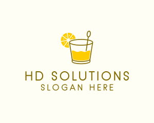 Lemon Cocktail Drink logo design