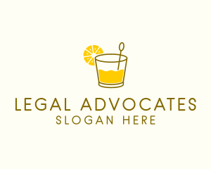 Lemon Cocktail Drink logo design