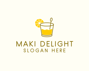 Lemon Cocktail Drink logo design