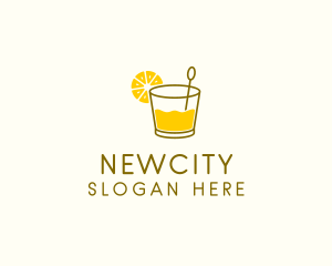 Lemon Cocktail Drink logo design