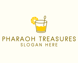 Lemon Cocktail Drink logo design