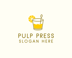 Lemon Cocktail Drink logo design