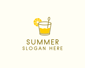 Lemon Cocktail Drink logo design