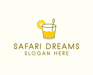 Lemon Cocktail Drink logo design