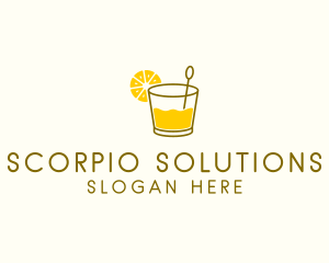 Lemon Cocktail Drink logo design