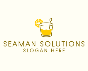 Lemon Cocktail Drink logo design