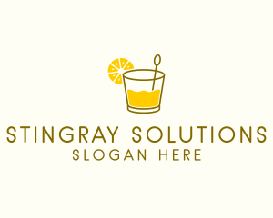 Lemon Cocktail Drink logo design