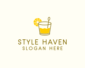 Lemon Cocktail Drink logo design