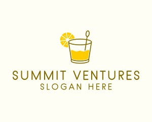 Lemon Cocktail Drink logo design