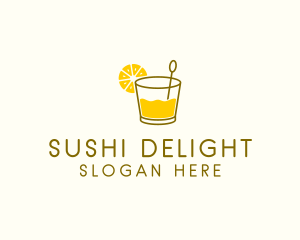 Lemon Cocktail Drink logo design