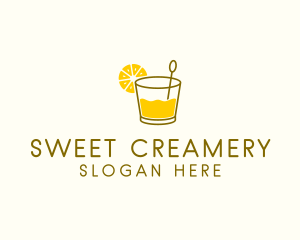 Lemon Cocktail Drink logo design