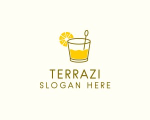 Lemon Cocktail Drink logo design