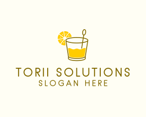 Lemon Cocktail Drink logo design