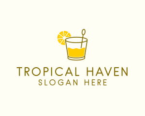 Lemon Cocktail Drink logo design