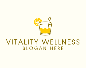 Lemon Cocktail Drink logo design