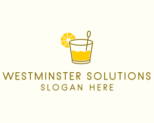 Lemon Cocktail Drink logo design