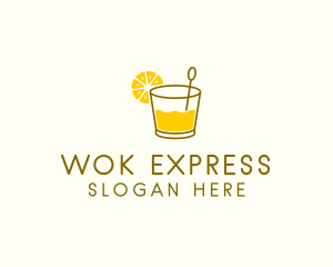 Lemon Cocktail Drink logo design