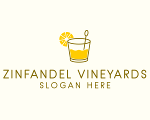 Lemon Cocktail Drink logo design