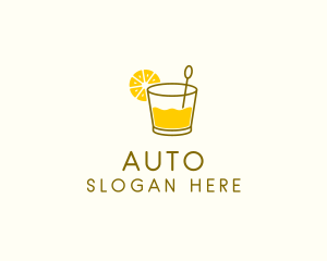 Drinking - Lemon Cocktail Drink logo design