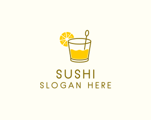 Lemon Cocktail Drink logo design