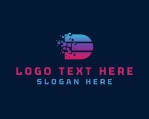 Cyberspace - Digital Data Letter D logo design