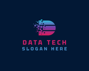 Data - Digital Data Letter D logo design