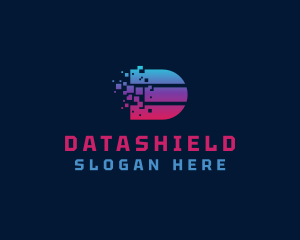 Digital Data Letter D logo design