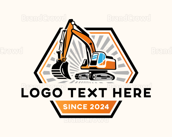 Excavator Digging Construction Logo