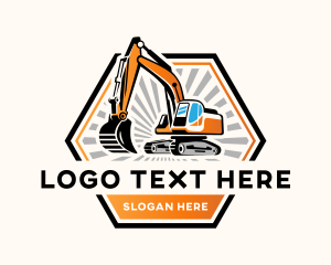 Excavator Digging Construction Logo