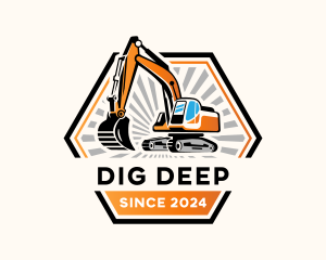 Excavator Digging Construction logo design