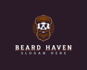 Beard - Beard Skull Hipster logo design