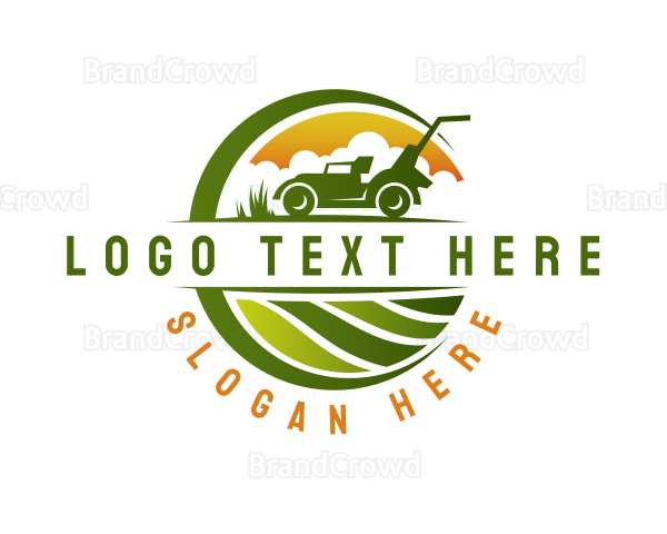 Landscaping Lawn Mower Logo