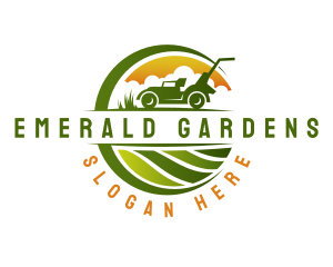 Landscaping Lawn Mower logo design