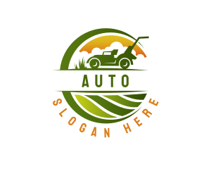 Landscaping Lawn Mower logo design