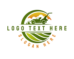 Landscaping Lawn Mower Logo