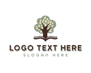 Library - Tree Library Book logo design