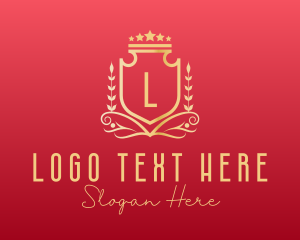 Agency - Golden Wreath Shield logo design