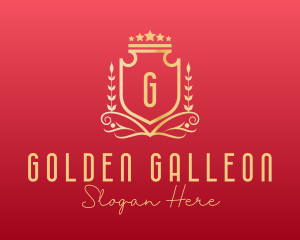 Golden Wreath Shield logo design