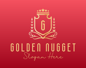 Golden Wreath Shield logo design