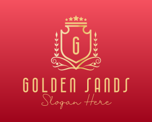 Golden Wreath Shield logo design