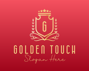 Golden Wreath Shield logo design