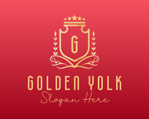 Golden Wreath Shield logo design