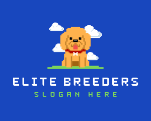 Pixelated Puppy Dog logo design