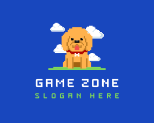 Pixelated Puppy Dog logo design