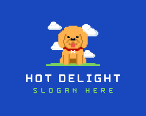 Pixelated Puppy Dog logo design