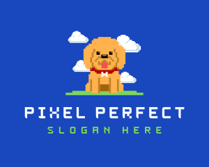 Pixelated Puppy Dog logo design