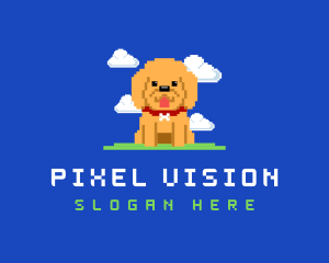 Pixelated Puppy Dog logo design