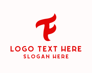 Letter F - Commercial Flame Letter F logo design