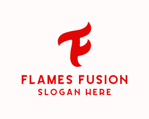 Commercial Flame Letter F logo design