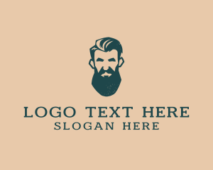 Brown Man - Beard Man Barber logo design